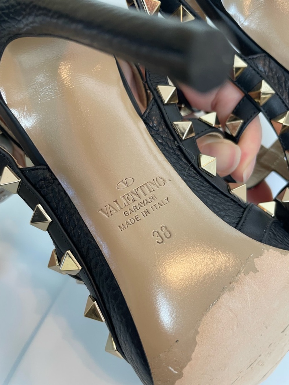 VALENTINO Garavani Rockstud Caged Studded Stiletto Heels Pumps \\ 38 - Picture 13 of 14